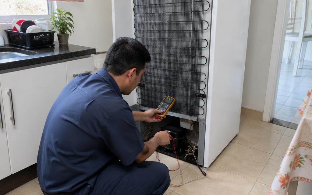 Técnico da Reparo Local fazendo conserto de refrigerador comum em Sorocaba e região